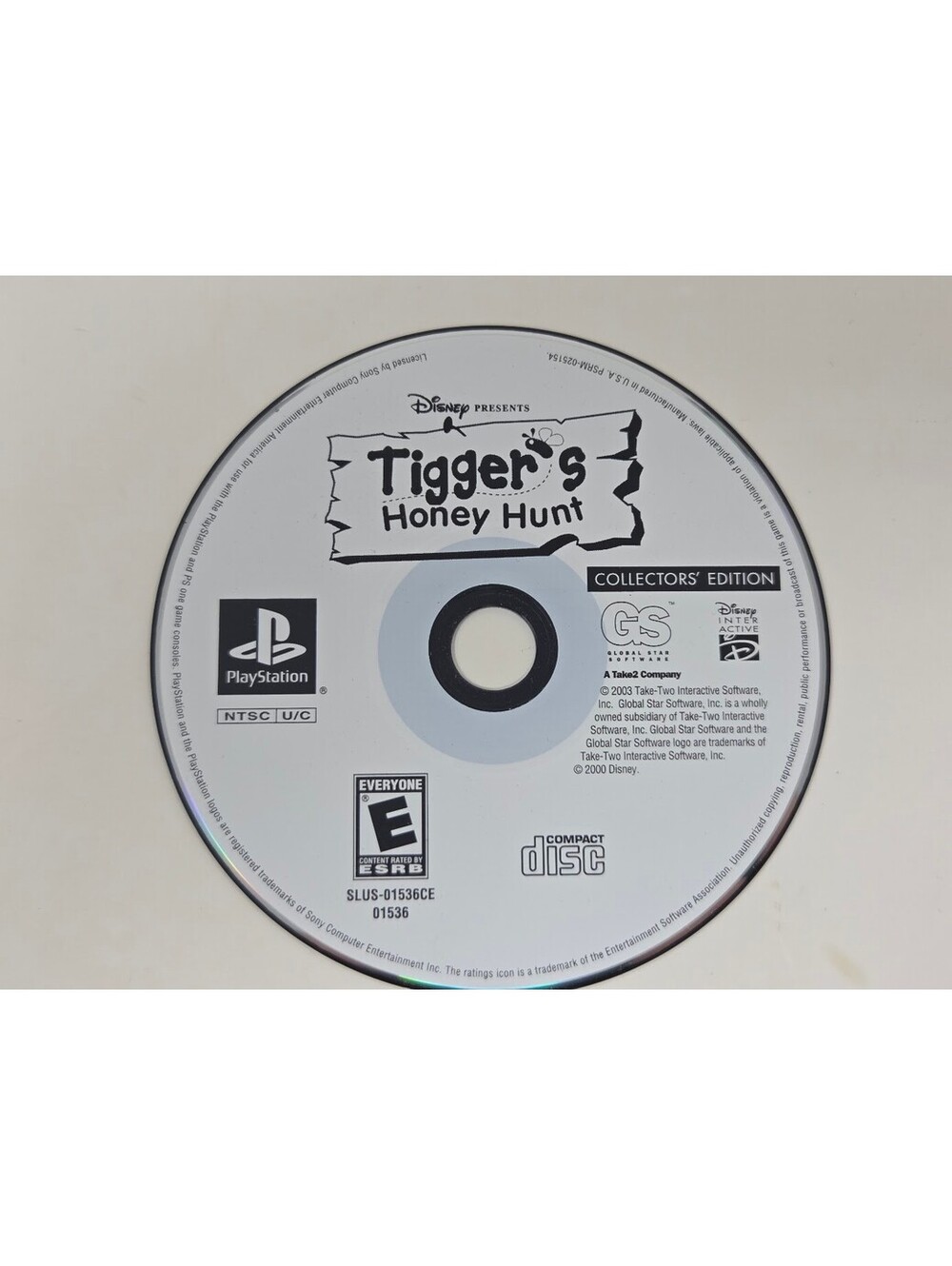 Disney Tigger's Honey Hunt PS1 PlayStation 1 Collectors Edition Game Disc Only